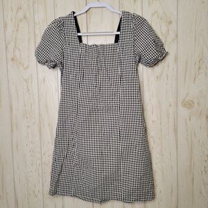 Sincerely Jules  Black & White Plaid Square Neckline Dress